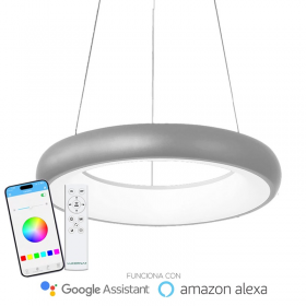 LAMPARA DECORATIVA COLGANTE VICTORY SILVER ELEGANCE 58W BORDE PLATEADO LUCERNA 