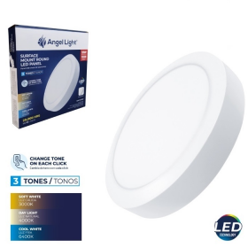 LAMPARA LED SUPERFICIAL 3 TONOS REDONDA 24W 3000K/4000K/6400K