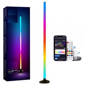 LAMPARA LED DECORATIVA RGB RITMICA DE PISO COLOR NEGRO 38W 1200 LUMENS DI-375-BKRGB-Z