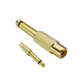 CONECTOR JACK MONO 6.5MM MACHO A RCA HEMBRA 
