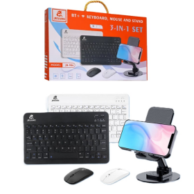 KIT 3 EN 1 TECLADO+MOUSE INALAMBRICO+ BASE TELF WIFI BLUETOOTH RECARGABLE JB-986