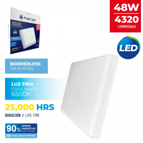 LAMPARA LED ANGEL LIGHT 48W CUADRADA SIN BORDE SUPERFICIAL 6500K AL-PB008S-48W