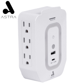 PROTECTOR REGLETA ASTRA YB4062UPYD 6 TOMAS + 1 USB A + 1 USB C 