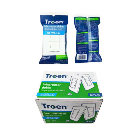 INTERRUPTOR DOBLE BLANCO ACRILICO TROEN TR-ATW-2K