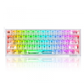 TECLADO REDRAGON GAMER MECANICO RGB FIZZ 60% TRANSPARENTE K617CT-RGB