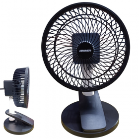 VENTILADOR RECARGABLE BLACK Z HAMMER TIPO PINZA CON LUZ LED 8 PULG BAT 3.7V 3AH EM0202