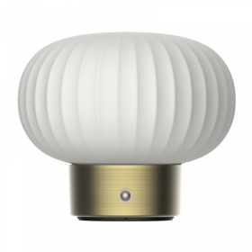 LAMPARA DE MESA DECORATIVA SELENE DIMERIZABLE CON BASE RECARGABLE DORADA LUCERNA 