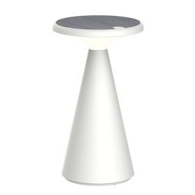 LAMPARA RECARGABLE CON PANEL SOLAR FUNGHI DIMERIZABLE PARA EXTERIOR BLANCA LUCERNA