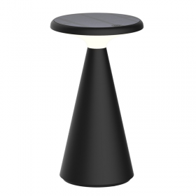 LAMPARA RECARGABLE CON PANEL SOLAR FUNGHI DIMERIZABLE PARA EXTERIOR NEGRA LUCERNA