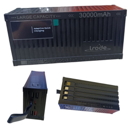 POWER BANK LRODE 30.000MAH DOS ENTRADAS OCHO SALIDAS KJ-C72