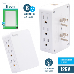 ENCHUFE ADAPTADOR DE PARED 6 TOMAS TROEN TR-LA-31