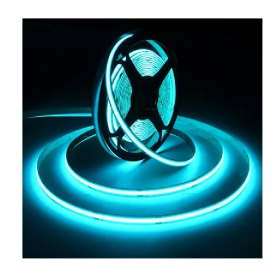 ROLLO DE LED NEON COB DELGADA 5 METROS LUZ CELESTE 12V 