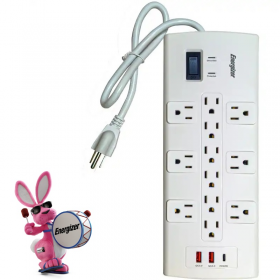 REGLETA ELECTRICA 12 TOMAS +2 USB-A + 1 USB-C ENERGIZER YC312FS3UP