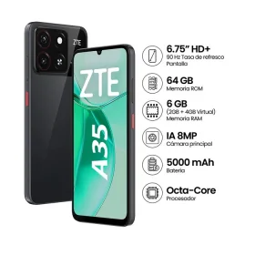 TELEFONO ZTE BLADE A35 2+4 RAM/64GB ROM 8MP/5MP BAT 5000MAH DUAL SIM