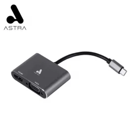CABLE ADAPTADOR ASTRA USB-C A HDMI / VGA CHB016