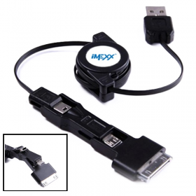 CABLE USB RETRACTIL IMEXX 3 EN 1 MINI/MICRO/IPHONE/IPODS