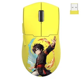 MOUSE GAMER REDRAGON K1NG MAX USB/INALAMBRICO ANIME AMARILLO 5 BOTONES DPI26000 M918AKB-PRO