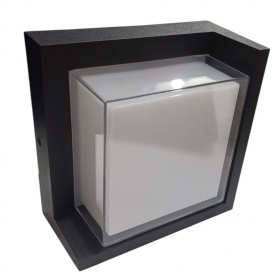 APLIQUE LAMPARA LED DE PARED DECORATIVA CUADRADA NEGRA 10W LUZ CALIDA ALV-022 VERT