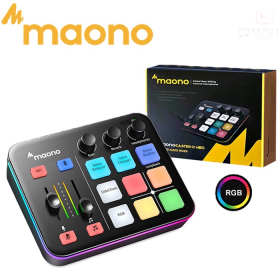 MEZCLADOR E INTERFAZ DE AUDIO MAONO GAMER RGB CON PREAMPLIFICADOR CASTER G1 NEO 