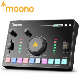 MEZCLADOR E INTERFAZ DE AUDIO PROFESIONAL MAONO RGB PREAMPLIFICADOR STREAMING CASTER AMC2 NEO