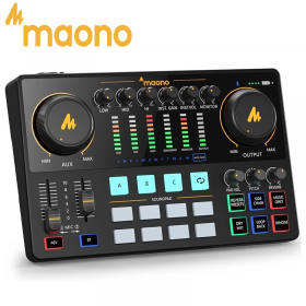 MEZCLADOR E INTERFAZ DE AUDIO PROFESIONAL MAONO STREAMING-PODCAST RGB PREAMPLIFICADOR CASTER AME2 NE
