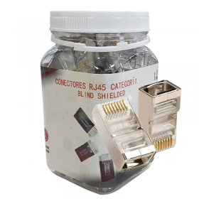 PAQUETE DE 100 CONECTORES RJ45 BLINDADOS CAT6 WIREPLUS