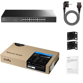 SWITCH 24 PUERTOS GIGABIT 10/100/1000MBPS ADMINISTRABLE (LIGHT) DESKTOP/RACK CUDY GS1024E_EU V.1