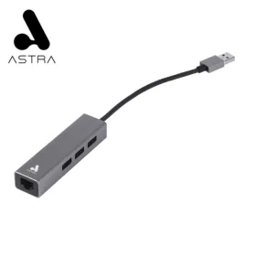 CABLE ADAPTADOR ASTRA USB A RJ45 GIGABIT + 3 PUERTOS USB 3.0 CHB012