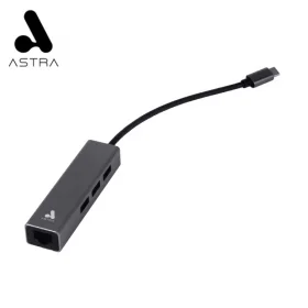 CABLE ADAPTADOR ASTRA USB TIPO C A RJ45 GIGABIT + 3 PUERTOS USB 3.0 CHB013