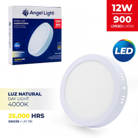 LAMPARA LED SUPERFICIAL REDONDA 12W NEUTRA 4000K
