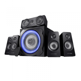 CORNETA MULTIFUNCION TRUST TYTAN 5.1 180W CON SUBWOOFER DE MADERA SONIDO ENVOLVENTE 21738