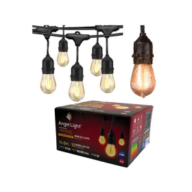 EXTENSION HILERA CON BOMBILLOS BULB VINTAGE 2700K 14.6 METROS 15 SOCATES ANGEL LIGHT