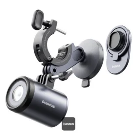 BASE DE CELULAR SOPORTE MAGNETICO PARA MOTOS/BICICLETAS BASEUS PRIME TRIP 2 LUZ LED BS-CG025 