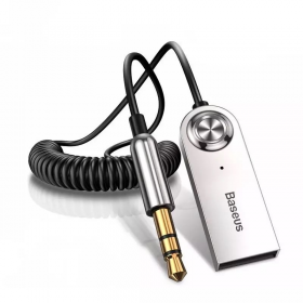 ADAPTADOR DE AUDIO INALAMBRICO/AUX BT BASEUS BA01-BK USB 2.0/JACK 3.5MM MICROFONO PARA CARRO
