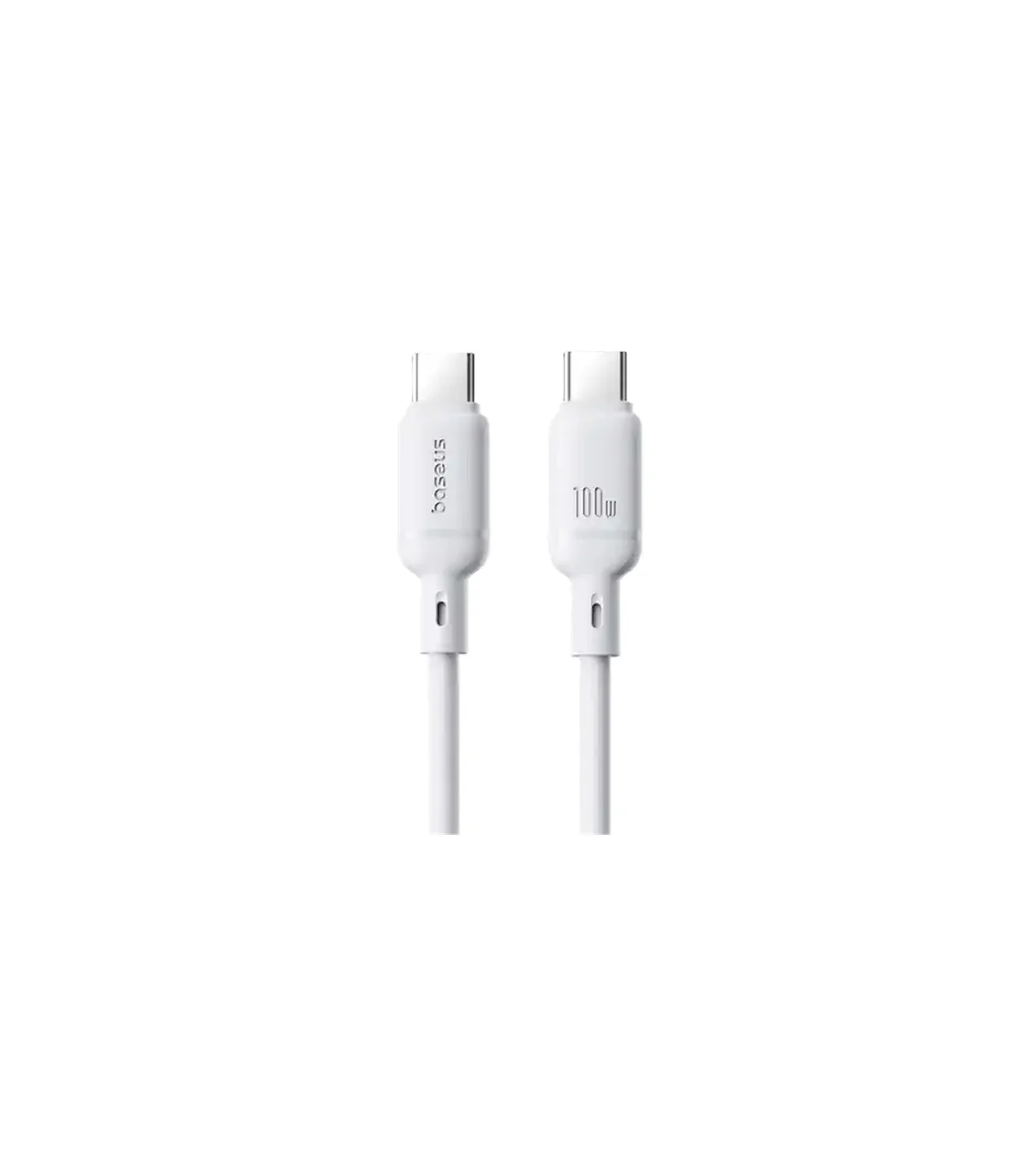 CABLE BASEUS SILKY TIPO C A TIPO C 100W DE CARGA RÁPIDA 1 METRO WHITE