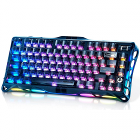TECLADO GRAVASTAR GAMER MERCURY V75 INALAMBRICO RGB SWITCH LINEALES STEALTH BLACK V75_BLK