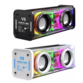CORNETA BLUETOOTH V8 PORTATIL MINI LED RGB BT5.3 DUL 13.6W
