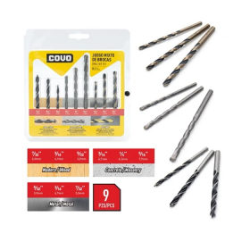 JUEGO DE MECHAS MIXTO COVO MADERA-METAL-CONCRETO 9 UNIDADES CV-DB-3