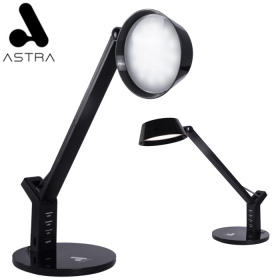 LAMPARA LED DE MESA ASTRA 3 TONOS CON PUERTO USB NEGRA BL1855BK