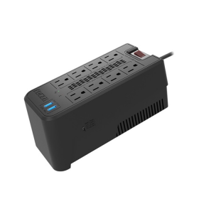 REGULADOR DE VOLTAJE FORZA INTERACTIVO 1200VA 600W 8 TOMAS + USB A + USB C FVR-1221USB