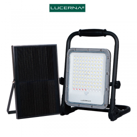 REFLECTOR LED CON PANEL SOLAR 50W 6500K USB PORTATIL INCLUYE MALETIN