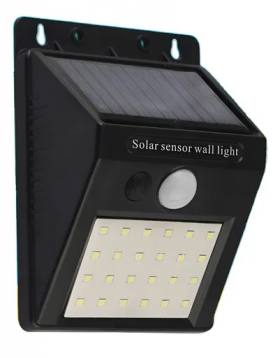 APLIQUE LAMPARA LED DE PARED SOLAR LUCERNA 90LM 125*96*48mm PC NEGRO IP44 3K EXTERIOR LPS1801 