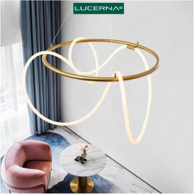 LAMPARA DECORATIVA COLGANTE 2 WAVE ORO 54W 3 TONOS 3000K/4000K/6500K LUCERNA S-04C2-O 