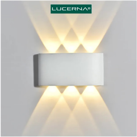 APLIQUE LAMPARA LED DE PARED DECORATIVA LUCERNA BLANCA 6W LUZ CALIDA INTERIOR-EXTERIOR LP4130-B