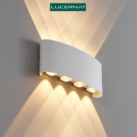 APLIQUE LAMPARA LED DE PARED DECORATIVA LUCERNA BLANCA 8W 3000K INTERIOR-EXTERIOR LP4140-B