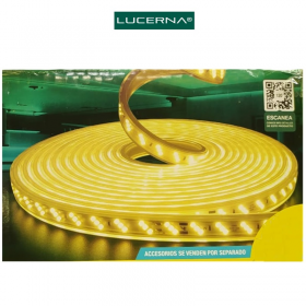 CINTA LED TRIPLE CHIP POR METRO LUZ CALIDA DIMERIZABLE 15MM 12W IP66