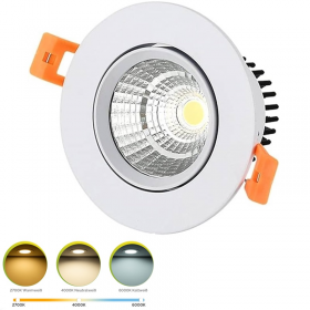 SPOT EMPOTRABLE REDONDO LED SPOTLIGHT 5W 3 TONOS 3000K-4000K-6500K AC 110-265V