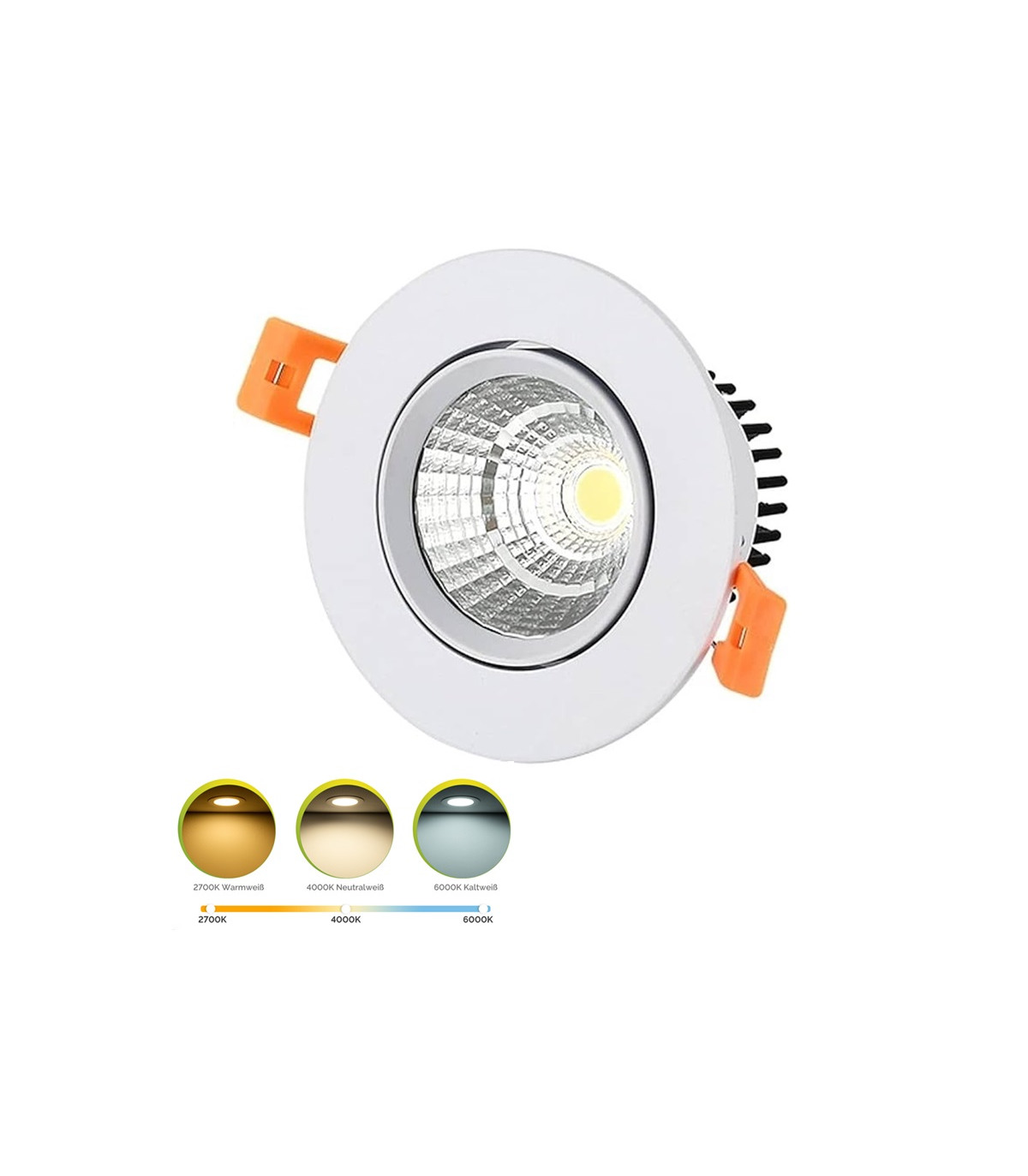 SPOT EMPOTRABLE REDONDO LED SPOTLIGHT 5W 3 TONOS 3000K-4000K-6500K AC 110-265V