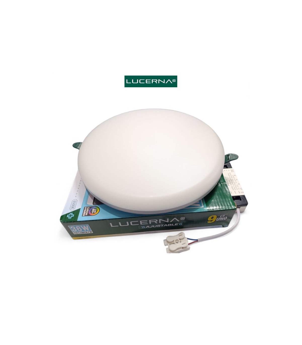 PANEL LED AJUSTABLE 9 EN 1 REDONDO 9 PULG EMPOTRAR 3 TONOS 3 POTENCIAS(18/24/36W) LUCERNA