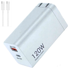 CARGADOR USB XIAOMI 120W 2 PUERTOS USB A - USB C 1 CABLE TIPO C